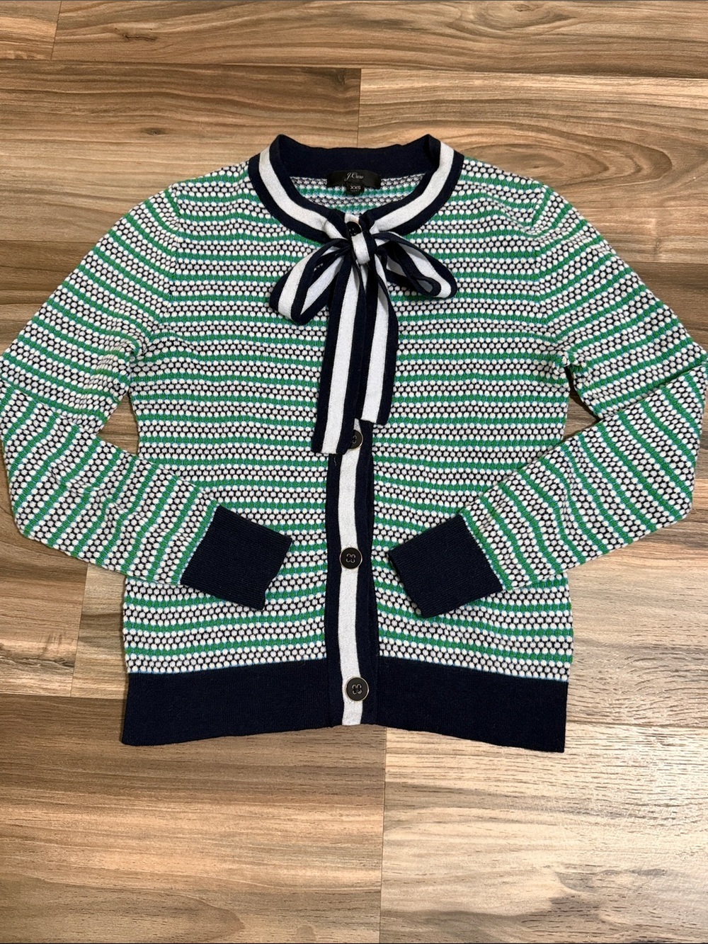 J. Crew Sz. XXS Textured Lady Sophia Ribbon Cardigan Cottagecore Quiet Luxury